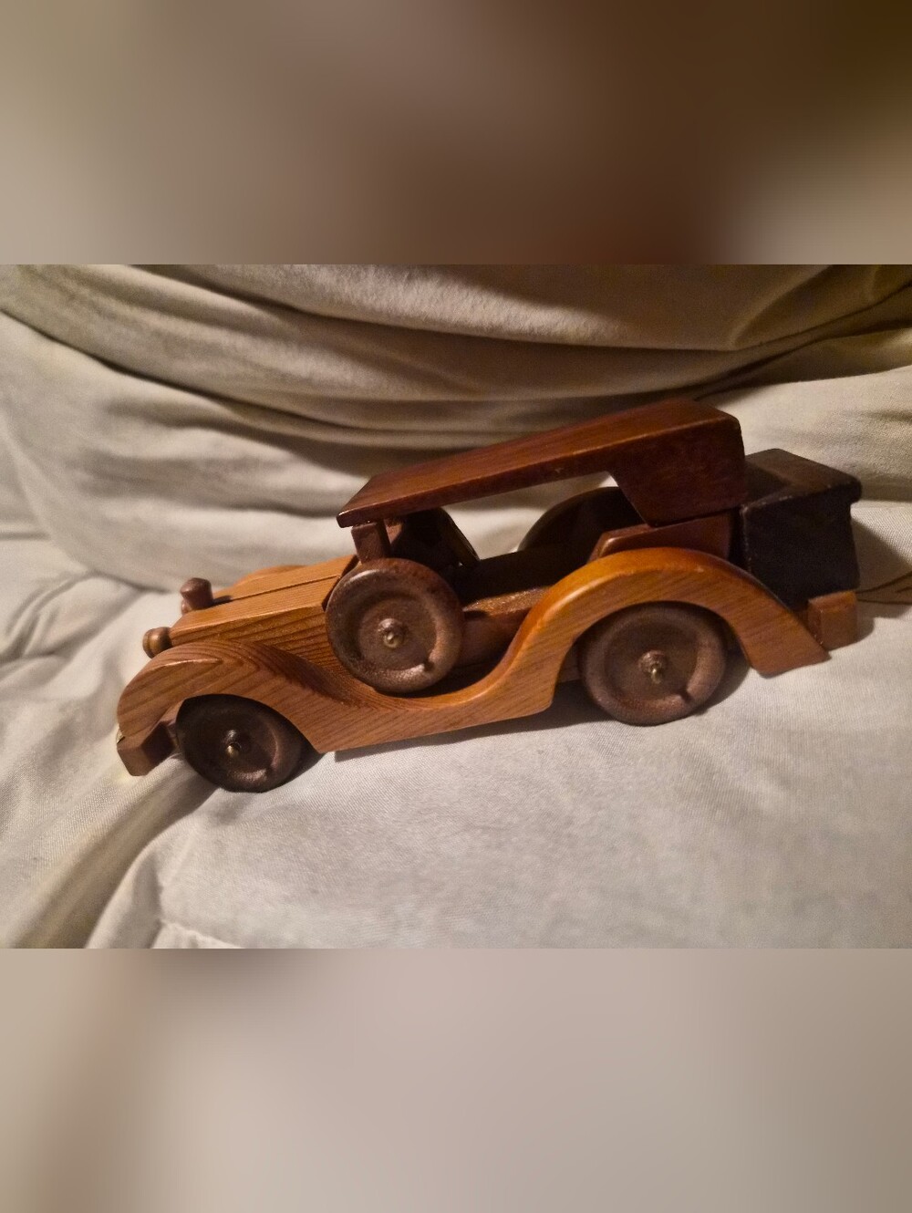 Handcrafted Wooden 1932 Ford Model Car Display Piece